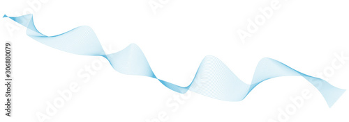 abstract blue wave lines on white background