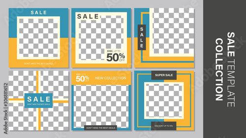 Sale template collection for promotion sale. Editable banner for social media post  web and internet.