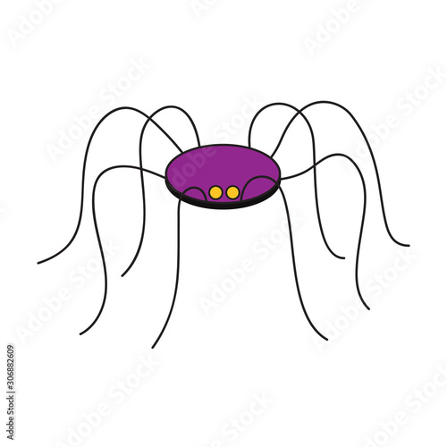 Spider cartoon. Flat icon. Vector illustration. Vector illustration.