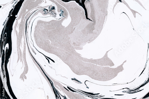 Marble vector ink texture. Gray, silver, white and black marble pattern abstract background.