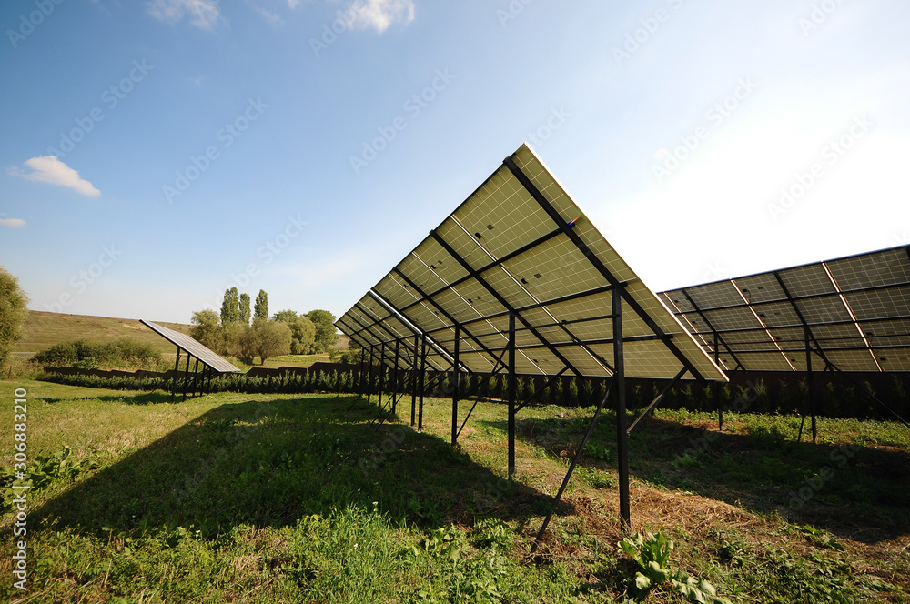 View of the solar panels from behind. Solar energy View of the solar panels from behind. Solar energy