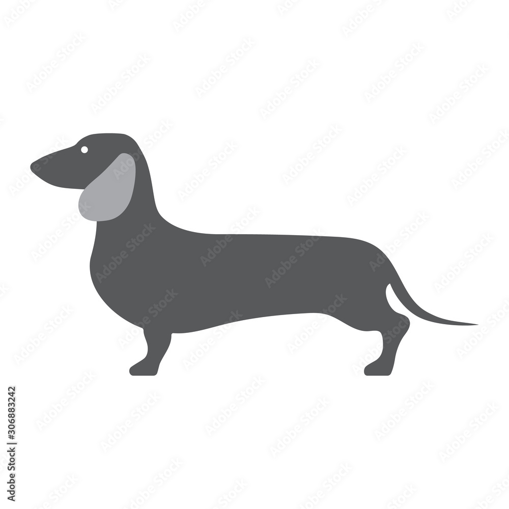 Dachshund. Dog icon. Vector illustration
