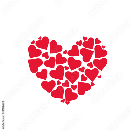 vector silhouette of a heart collage of hearts element for design. postcard, poster