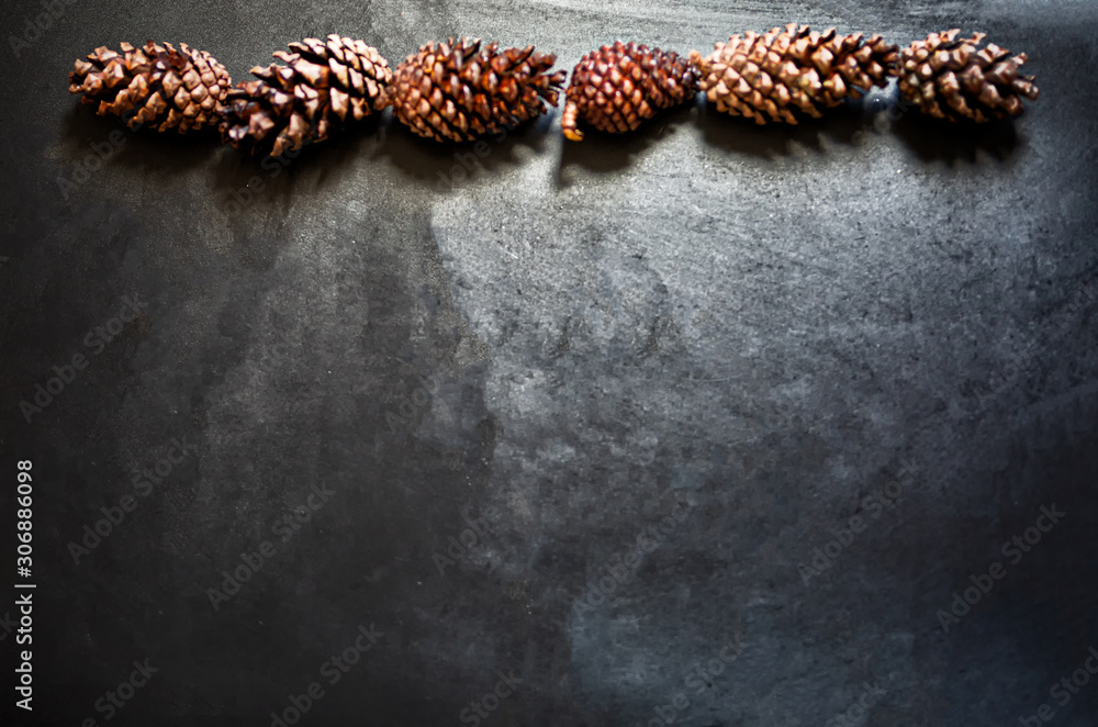 Christmas or New Year dark background with frame