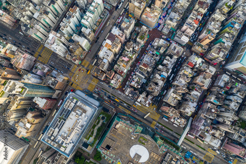 Top view of Hong Kong city © leungchopan