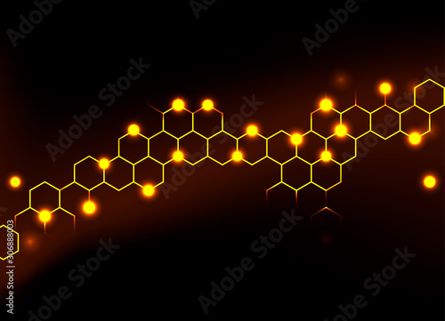 Honeycomb shiny  background. Vector illustration for poster or card