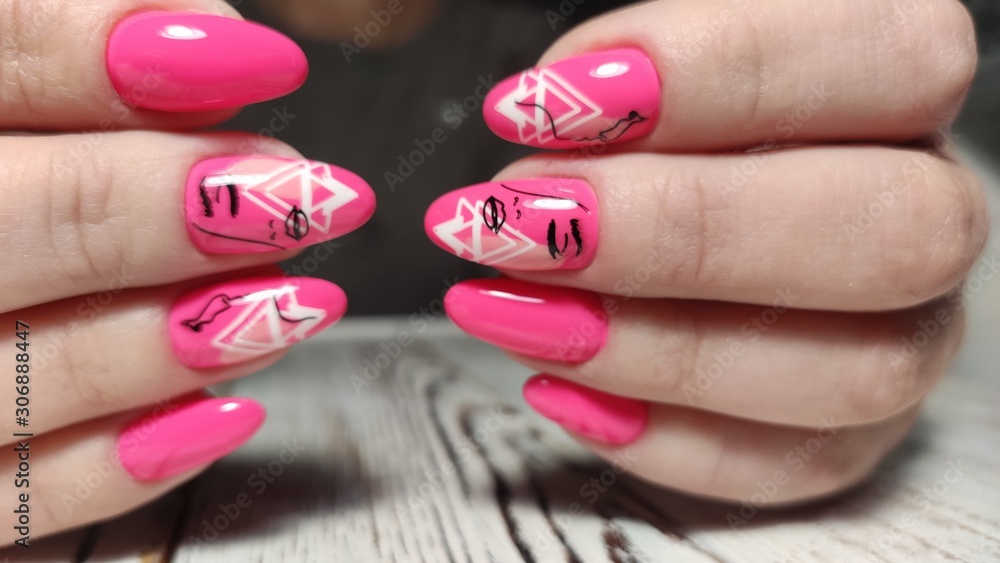 stylish design of manicure on beautiful nails stylish design of manicure on beautiful nails