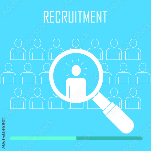 Hiring and recruitment concept for web page  banner  presentation. Job interview  recruitment agency vector illustration.