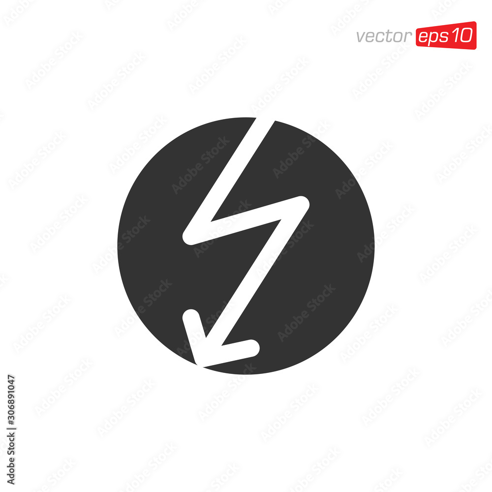 Electrical Thunder Icon Design Vector Electrical Thunder Icon Design Vector