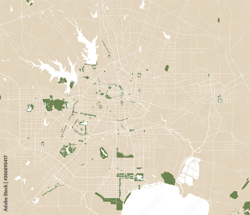 Fototapeta premium map of the city of Hefei, China