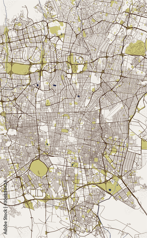 Obraz premium map of the city of Tegeran, Iran