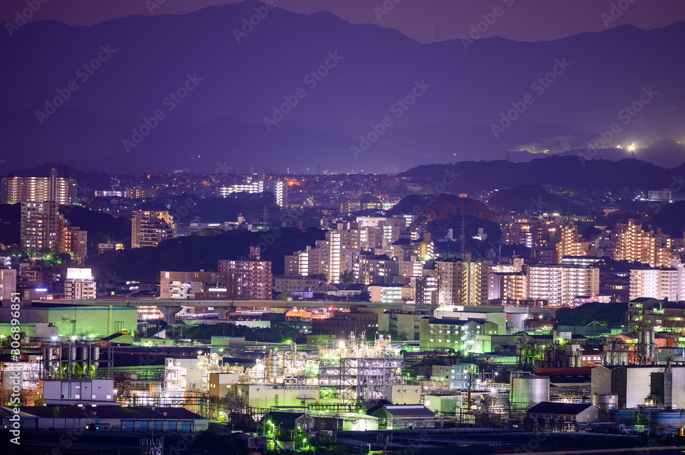 地方都市の夜景（福岡県）