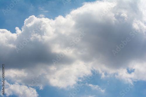 Clear blue sky and white clouds summer background