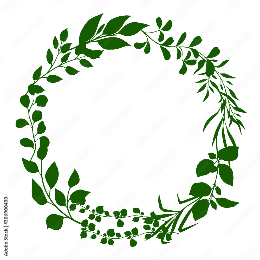 Frame of sprigs with green leaves. Frame of sprigs with green leaves.