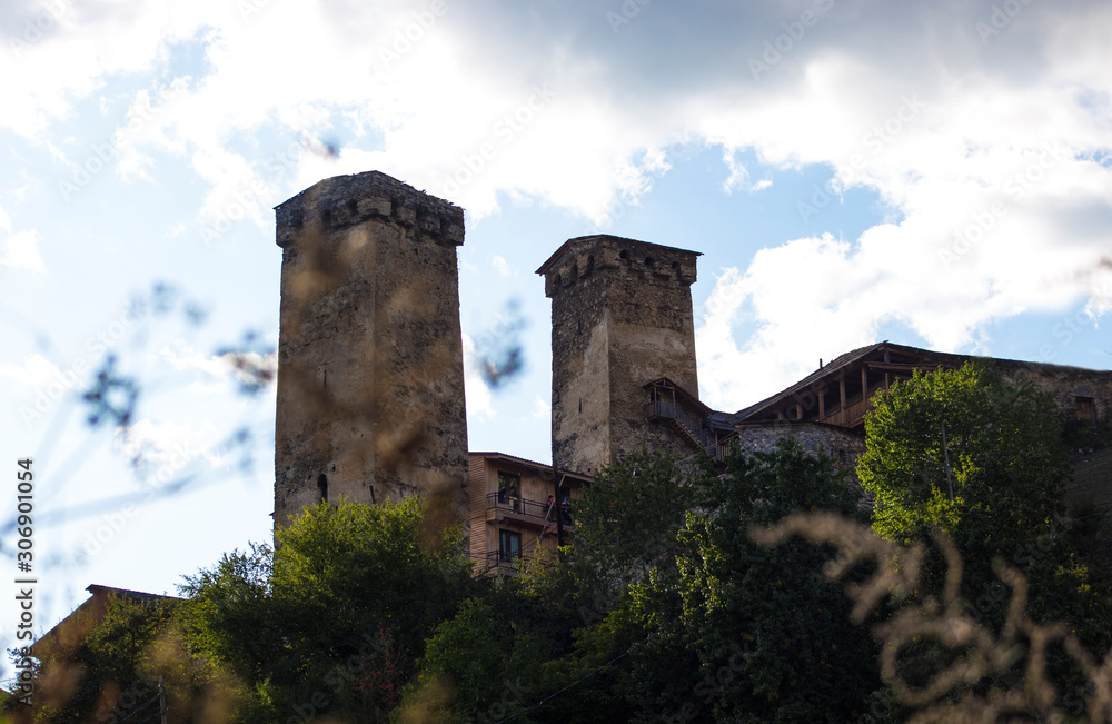 Svan towers, unesco heritage, in Mestia and Ushguli, Georgia