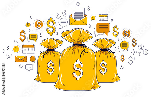 Money bag and dollar icon s...