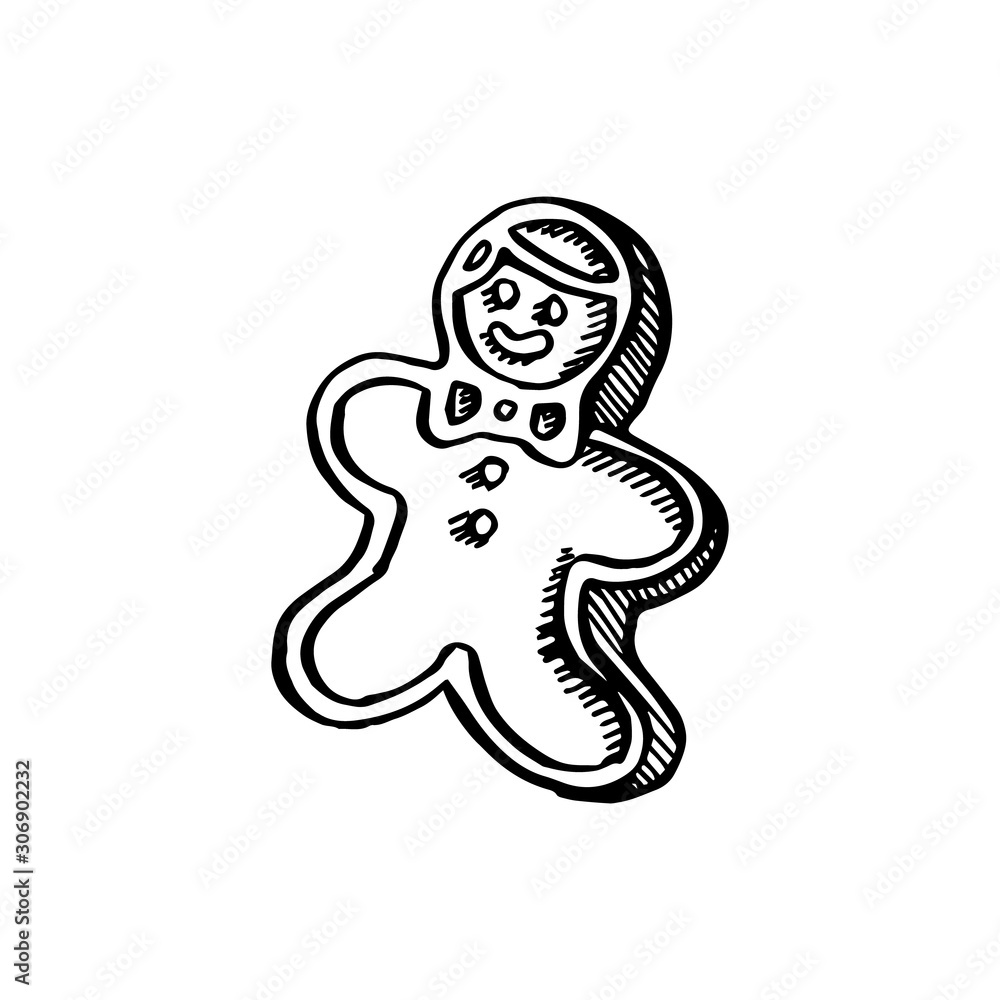 Fototapeta premium Cookies for christmas. Isolated on white background. Vector illustration.