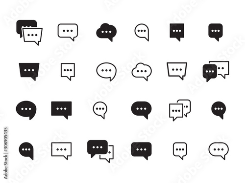 Chat bubbles. Talking symbols circle and square icons for online messengers dialog communication vector pictogram. Chat online, web talk bubble, speech communication shape, discussion illustration