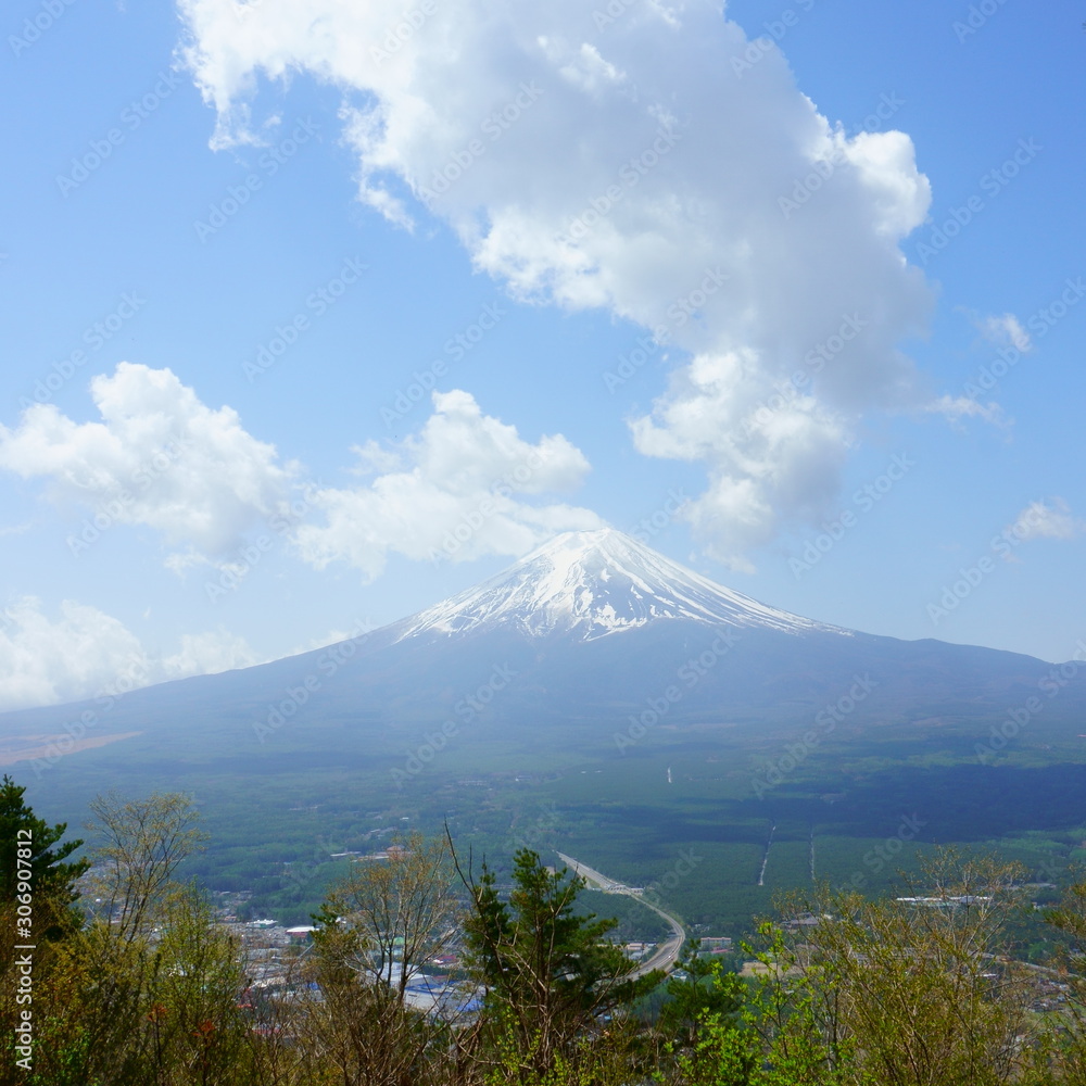 Fototapeta premium Fuji view from the top of the mountain TenjoYama. Landscape beautiful Mount Fuji