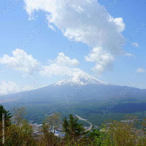 Fuji view from the top of the mountain TenjoYama. Landscape beautiful Mount Fuji