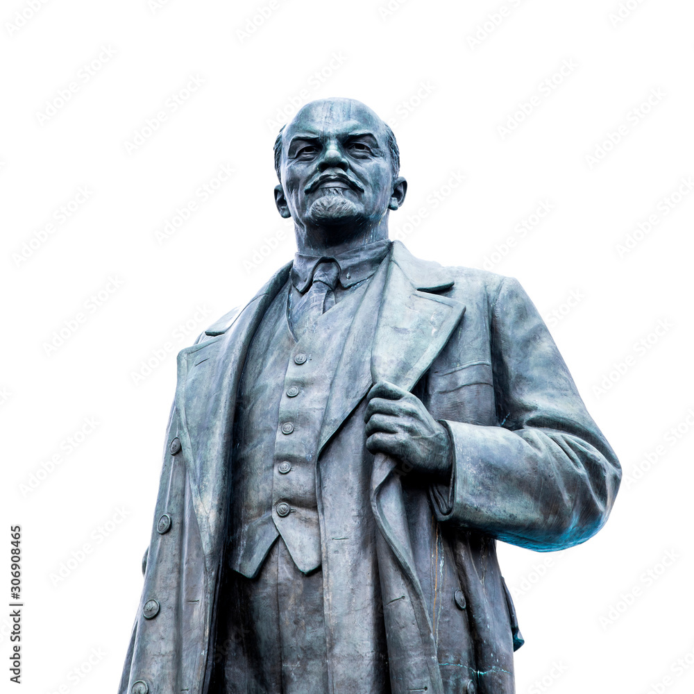 Old soviet sculpture of Vladimir Lenin, famous Russian revolutionary ...