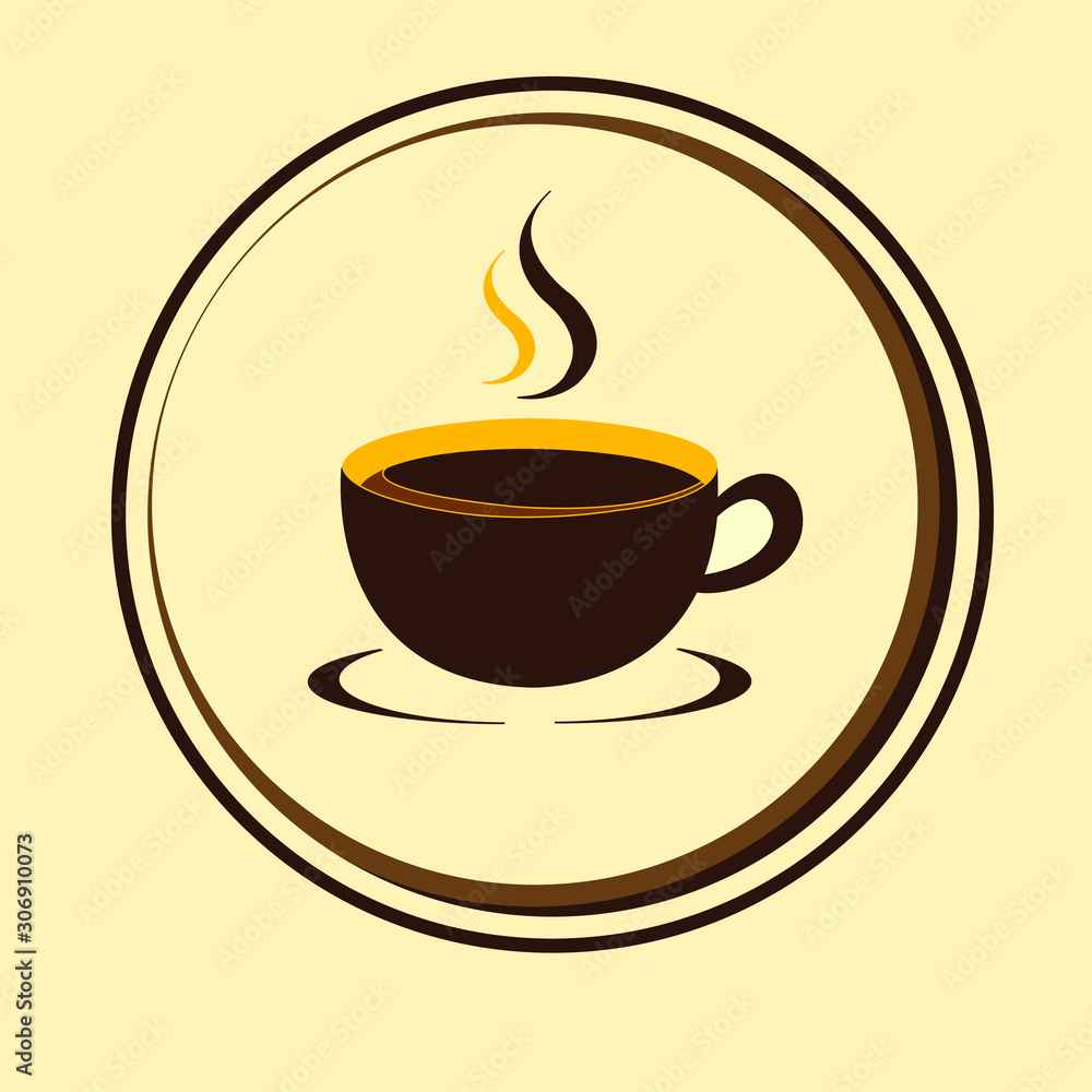 cup of hot coffee vector icon cup of hot coffee vector icon
