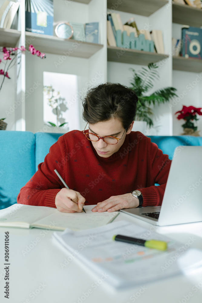 College Student Studying at Library College Student Studying at Library