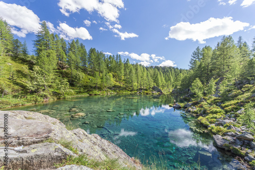 The small lake near Crampiolo known as the Lago delle Streghe  Alpe Devero  Antigorio valley  Piedmont  Italy