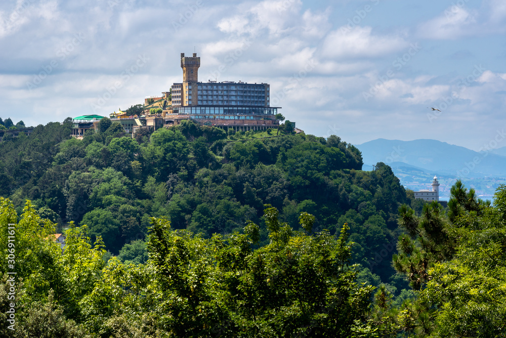 Fototapeta premium Igueldo castle, Donostia-San Sebastian in Basque Country, Spain 