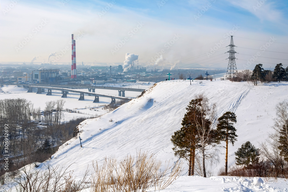 Kemerovo, an observation deck on the high right Bank of the Tom river