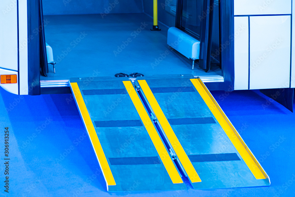 Bus Ada Ramp Ramp for disabled people in the bus. Affordable travel for people with ...