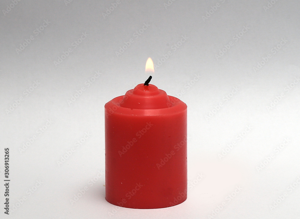 Red candle isolated on white background Red candle isolated on white background