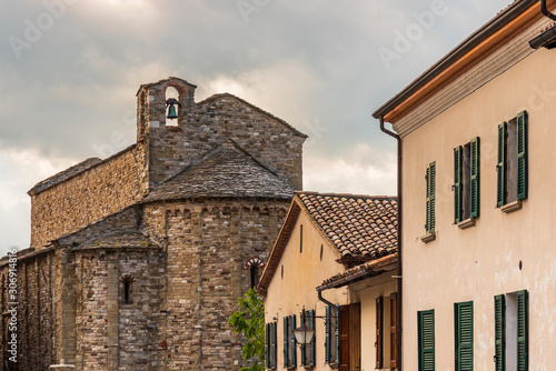 Ancient medieval town of San Leo. Churches and castle that made history. Rimini, Italy