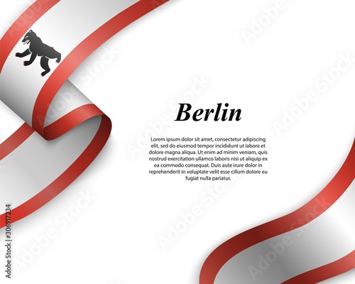 Waving ribbon with flag berlin