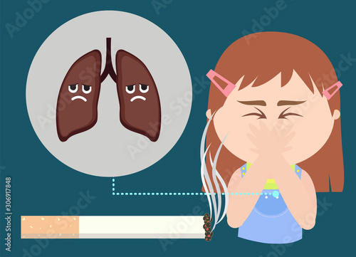 The dangers of cigarette smoke  vector illustration 