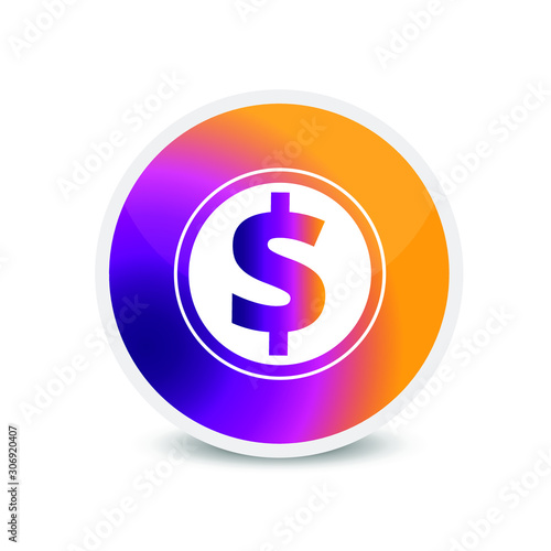 Us dollar icon vector logo art