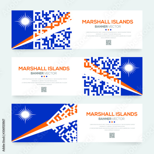 Banner Flag of Marshall Islands ,Vector illustration