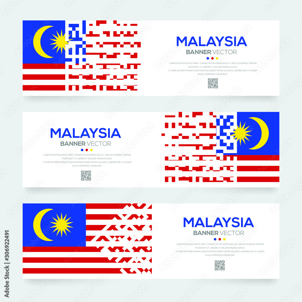 Banner Flag of Malaysia ,Vector illustration