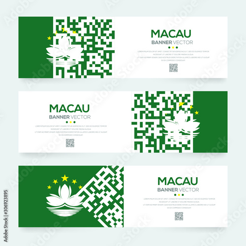 Banner Flag of Macau ,Vector illustration