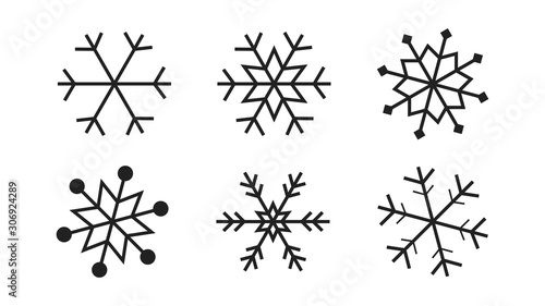 Snowflake set on isolated background. Isolated snowflake collection. Frost background. Christmas icon. Vector illustration