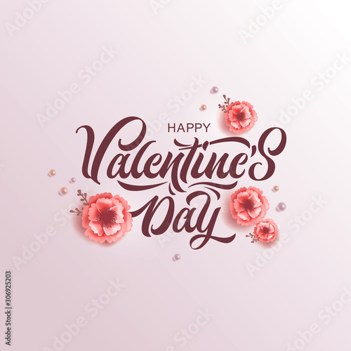 Vector illustration. Happy Valentines Day typography vector design for greeting cards and poster. Valentines Day text. Design template celebration. © Anna Kosheleva