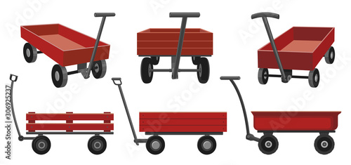 Foto Garden cart cartoon vector illustration on white background