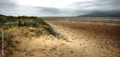 Dunes and grass at Duddon Sands, Solway Firth, Cumbria photo