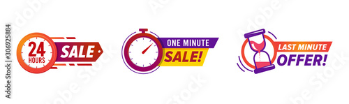 Flash Sale countdown sticker badges
