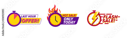 Flash Sale countdown badges sticker