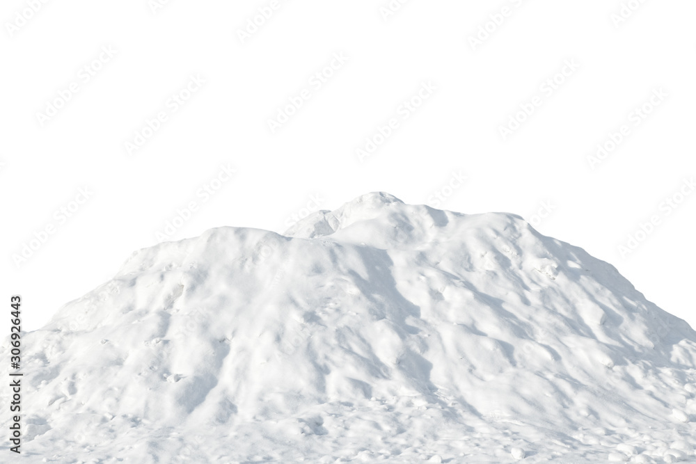 Pile of white snow on a white background - obrazy, fototapety, plakaty 