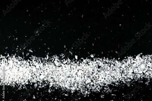 Snow overlay background isolated on black. Winter concept.