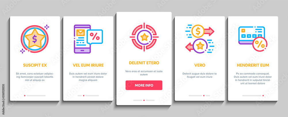 Bonus Hunting Onboarding Mobile App Page Screen. Magnifier And Bag With Percent Mark, Star, Diamond And Bonus Coins In Bottle Concept Illustrations Bonus Hunting Onboarding Mobile App Page Screen. Magnifier And Bag With Percent Mark, Star, Diamond And Bonus Coins In Bottle Concept Illustrations