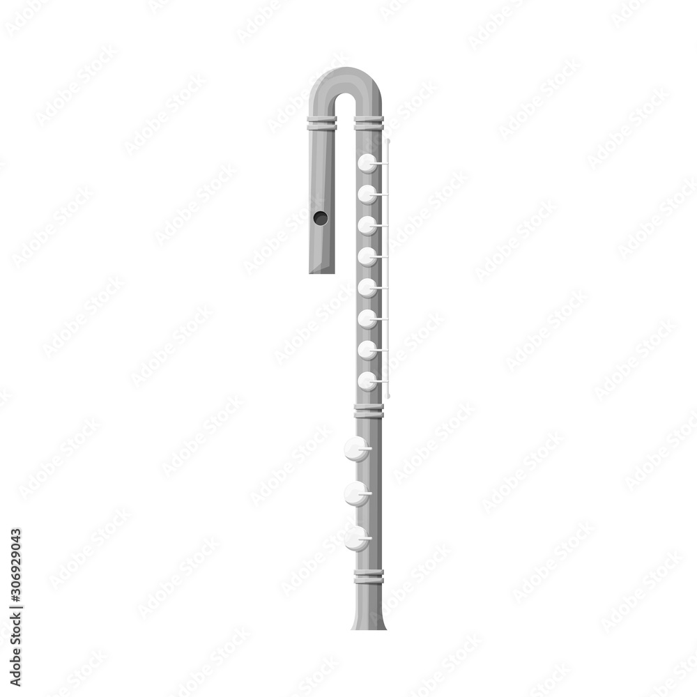 Vector illustration of flute and symphony sign. Graphic of flute and orchestral vector icon for stock. Vector illustration of flute and symphony sign. Graphic of flute and orchestral vector icon for stock.