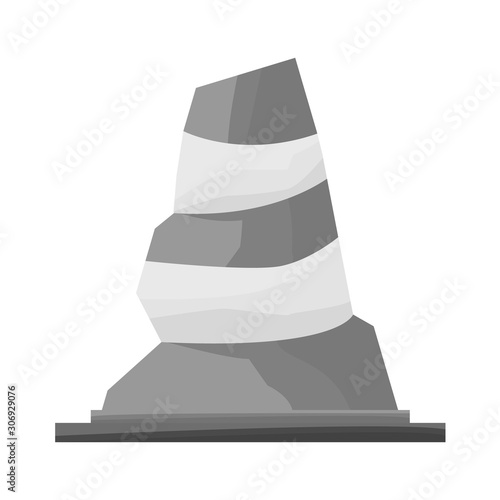 Vector design of road and cone logo. Web element of road and rumpled stock vector illustration.